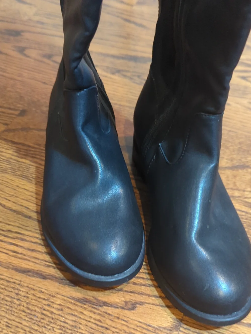Torrid Black Over The Knee Boots  Adjustable double Buckles Sz 6.5W